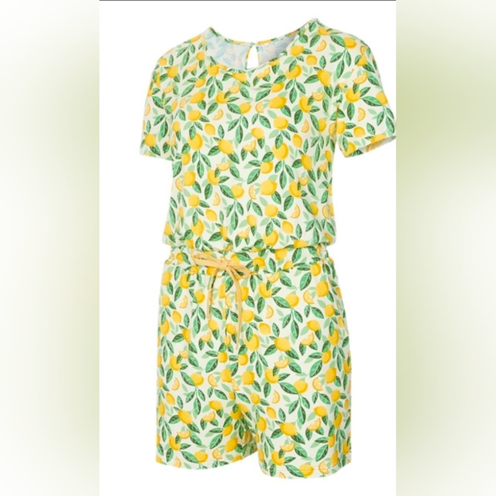 Alex's Lemonade Stand Lemon-Print Romper Large NWOT (6484)